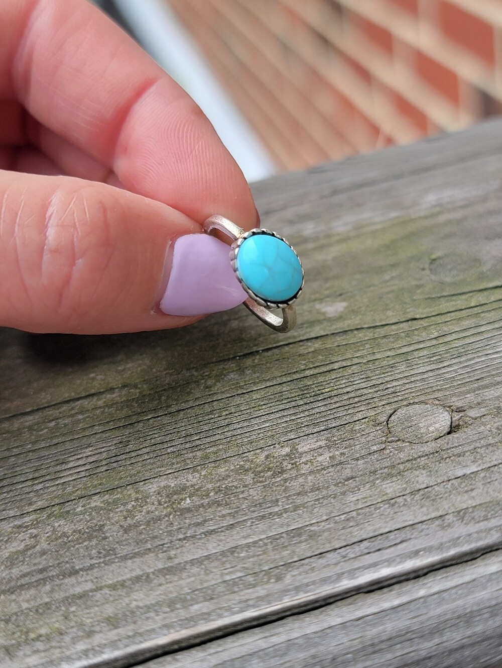 Turquoise Oval Stone Size 6 Ring - Women Jewelry